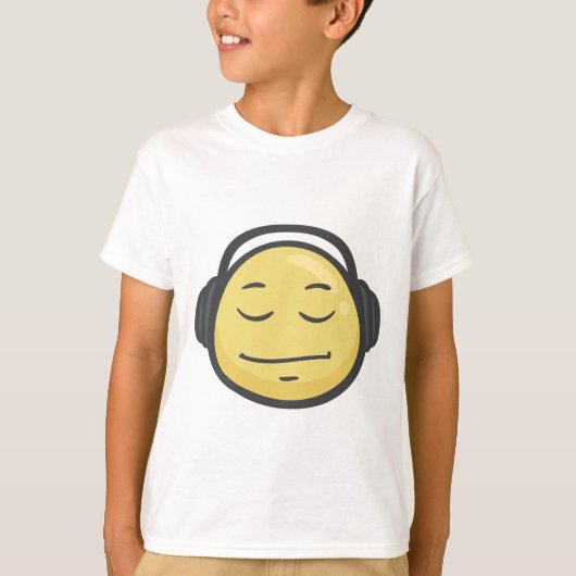 Emoji: ヘッドホーンの顔 tシャツ (正面)