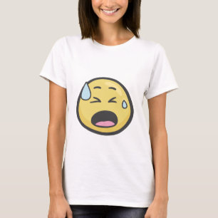 Emoji: 冷たい汗が付いている顔 tシャツ