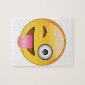 Emoji -舌を搭載する顔 ジグソーパズル (横)