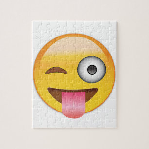 Emoji -舌を搭載する顔 ジグソーパズル