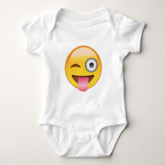Emoji -舌を搭載する顔 ベビーボディスーツ