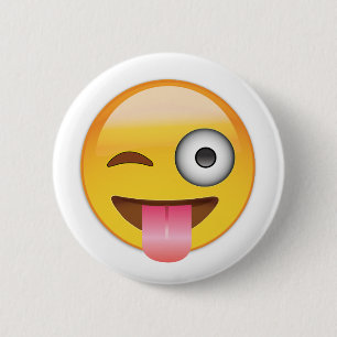 Emoji -舌を搭載する顔 缶バッジ