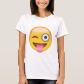 Emoji -舌を搭載する顔 tシャツ (正面)