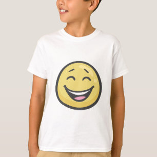 Emoji: 開いた口が付いている微笑の顔及び微笑の目 tシャツ