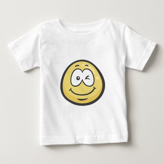Emoji: 顔のまばたき ベビーTシャツ (正面)