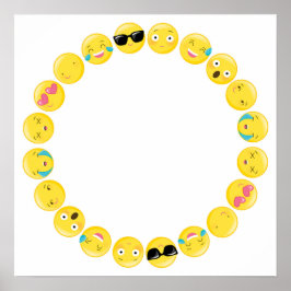 Emoji Birthday Party Selfie Photobooth Backdrop ポスター