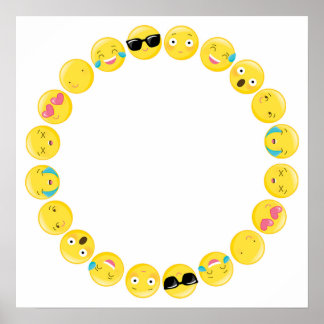 Emoji Birthday Party Selfie Photobooth Backdrop ポスター