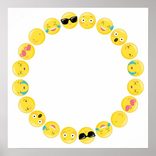 Emoji Birthday Party Selfie Photobooth Backdrop ポスター (正面)