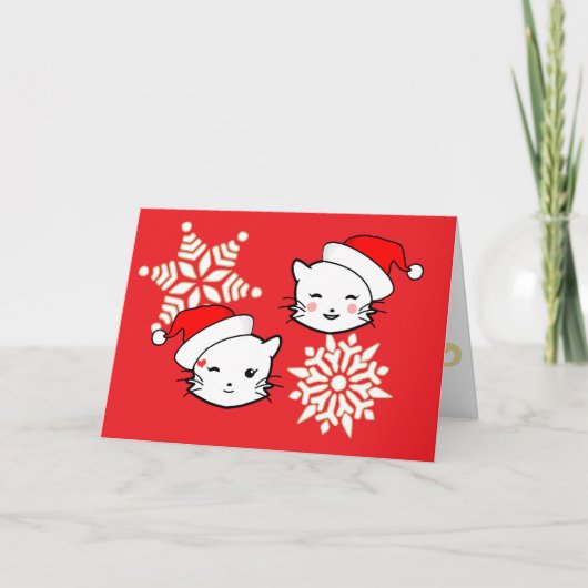 Emoji Cats Christmas Card サンキューカード (正面)