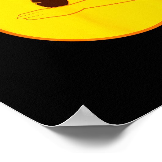 Emoji Dab Dabbing Yellow Smile Face  ポスター (角)