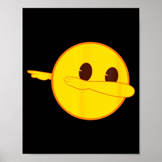 Emoji Dab Dabbing Yellow Smile Face  ポスター (正面)