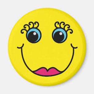 Emoji Face黄色い女性 マグネット