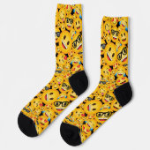 Emoji Faces Pattern Socks Happy Face Emoticon Sock ソックス (左)