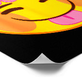 Emoji Flower Crown Tongue Yellow Smile Face  ポスター (角)