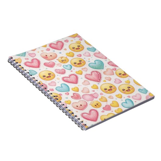 Emoji Hearts Vibes Notebook ノートブック (右側)