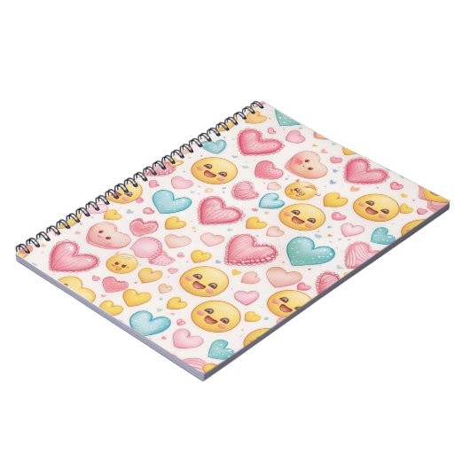 Emoji Hearts Vibes Notebook ノートブック (左側)