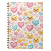 Emoji Hearts Vibes Notebook ノートブック (正面)