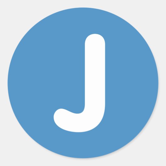 Emoji Letter J Twitter ラウンドシール (正面)