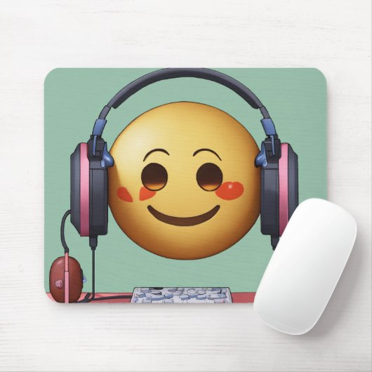 Emoji Lofi Aesthetic Mousepad – Cute & Chill Desk  マウスパッド (マウス)