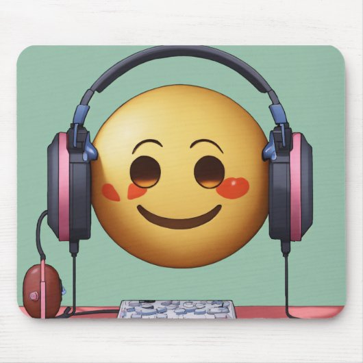 Emoji Lofi Aesthetic Mousepad – Cute & Chill Desk  マウスパッド (正面)