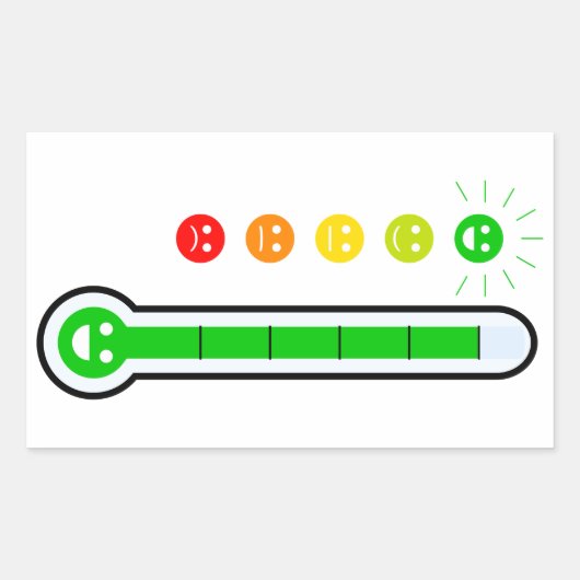 Emoji Mood Tracker Happiness Meter Vinyl Sticker 長方形シール (正面)