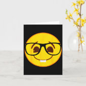 Emoji Nerd Gles Yellow Smile Face  カード (黄色い花)