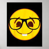 Emoji Nerd Gles Yellow Smile Face  ポスター (正面)