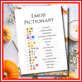 EMOJI PICTIONARY ベビーシャワーゲーム かわいい小さなカボチャ 招待状