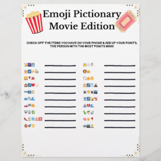 Emoji Pictionary – Movie Edition | Printable Game レターヘッド