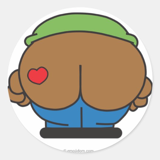 Emojidomのステッカー：黒いムーン ラウンドシール (正面)