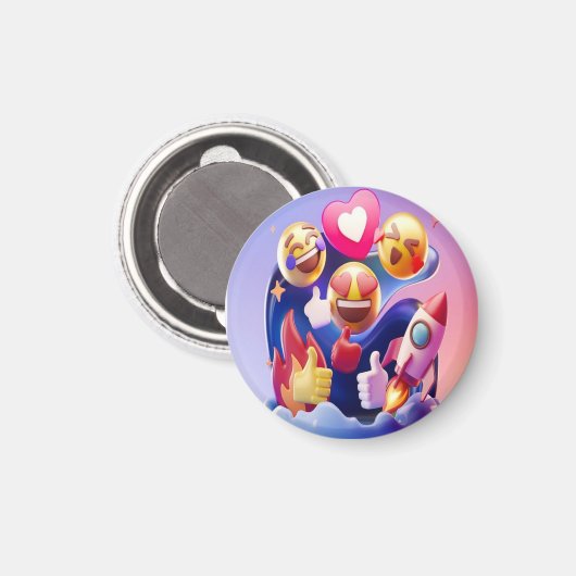 Emojis Unleashed A Fun, Colorful Adventure マグネット (正面/裏面)