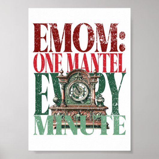 EMOMおもしろいクリスマスバージョンのフィットネス用語 ポスター (正面)