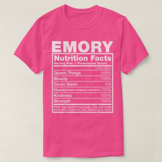 Emory Nutrition FactsEmory Name Birthday Tシャツ (デザイン正面)