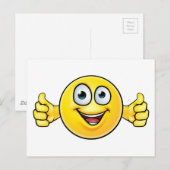 Emoticon Thumbs Upアイコン ポストカード (正面/裏面)