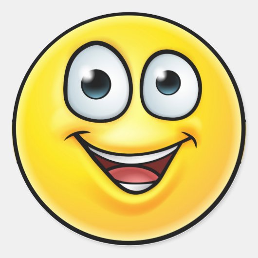 Emoticon Thumbs Upアイコン ラウンドシール (正面)