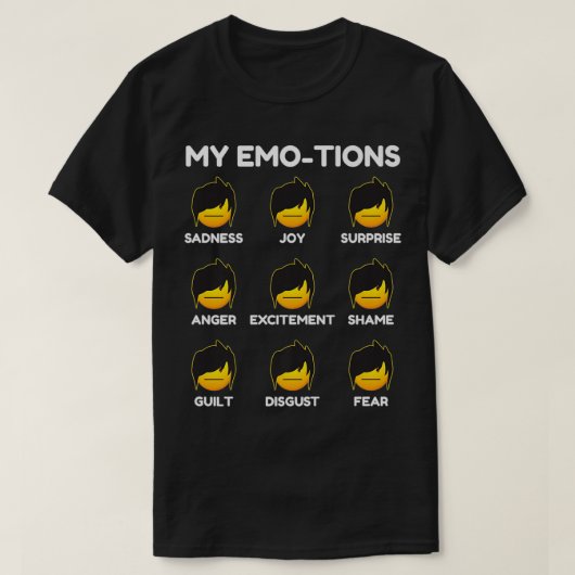 Emotion Emoticon Inspired Emo Feelings Related Emo Tシャツ (デザイン正面)