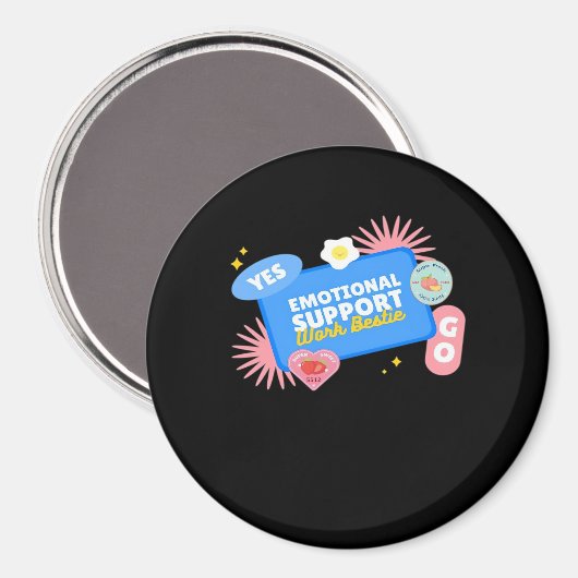 Emotional 救済 Co-Worker - Work Bestie Office Gift マグネット (正面/裏面)