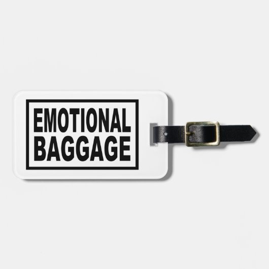 "EMOTIONAL BAGGAGE" タイポグラフィ ラゲッジタグ (正面横)