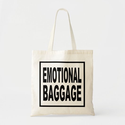 "EMOTIONAL BAGGAGE" 楽しいタイポグラフィ トートバッグ (正面)