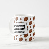 Emotional Caffeine Coffee Beans Decor コーヒーマグカップ (正面左)