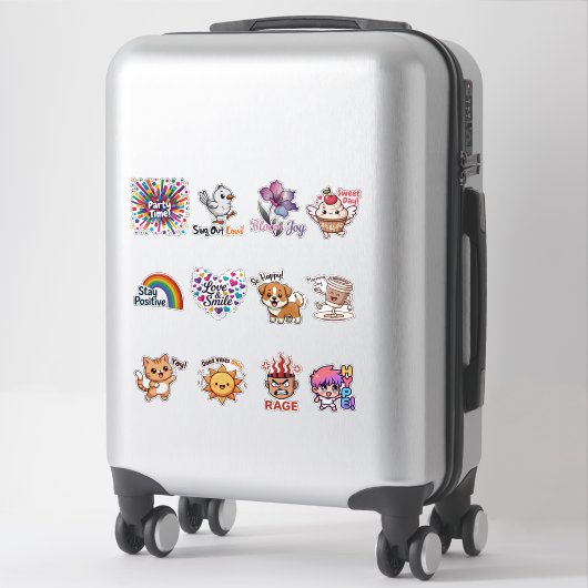 Emotional Emoji Sticker Bundle – Cute Expression S シール (スーツケース)
