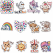 Emotional Emoji Sticker Bundle – Cute Expression S シール (正面)