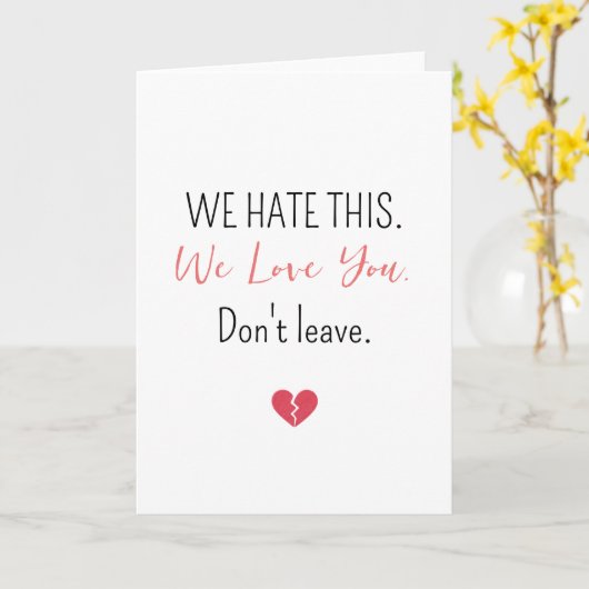 Emotional Farewell Coworker Don’t Leave カード (黄色い花)