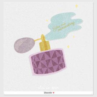 Emotional Love Quote Purple Perfume Bottle Art シール