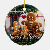 Emotional Luxury Gingerbread Family Heartbeat  セラミックオーナメント (裏面)
