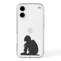 Emotional Sad Boy ミニマルアート iPhoneケース