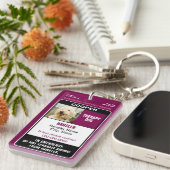 Emotional Support Animal ID Therapy Photo Custom キーホルダー (正面右)