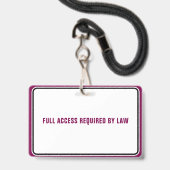 Emotional Support Animal ID Therapy Photo Custom バッジ (裏面(ネックストラップ付))