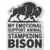 Emotional Support Bison Funny Mental Health Design シール (正面)