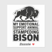 Emotional Support Bison Funny Mental Health Design シール (シート)